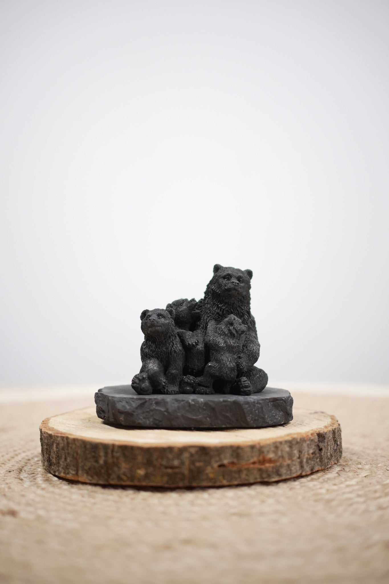 Shungite Bear Family Sculpture