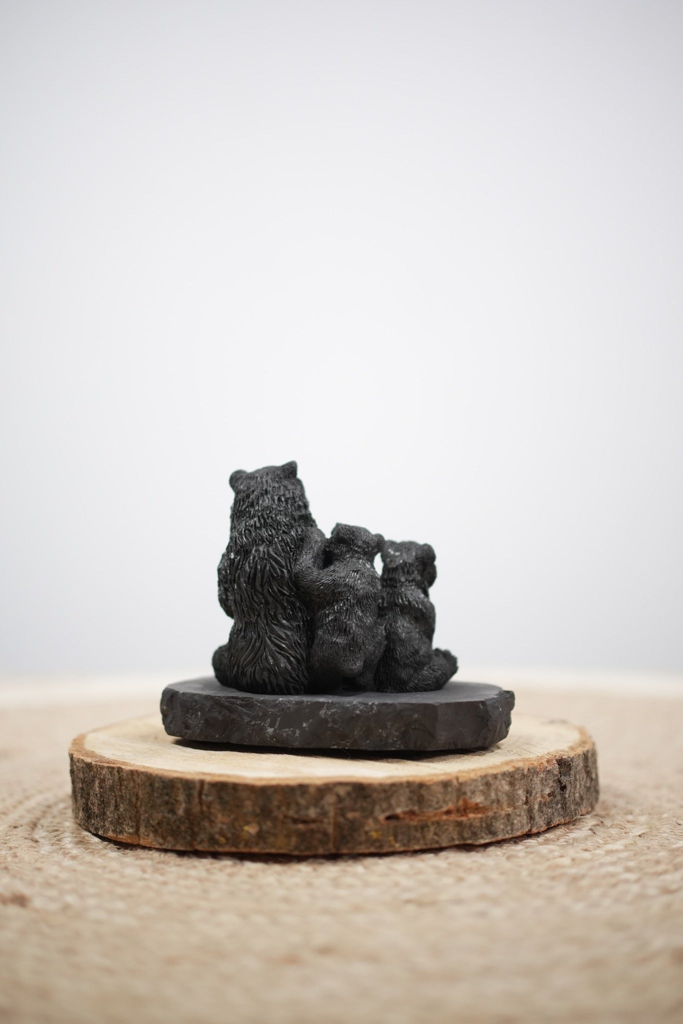 Shungite Bear Family Sculpture