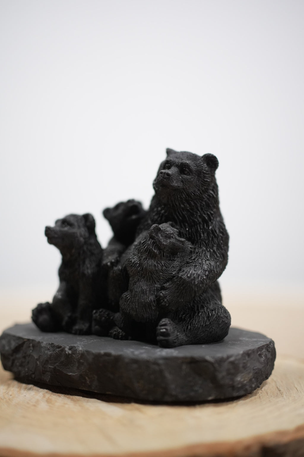 Shungite Bear Family Sculpture