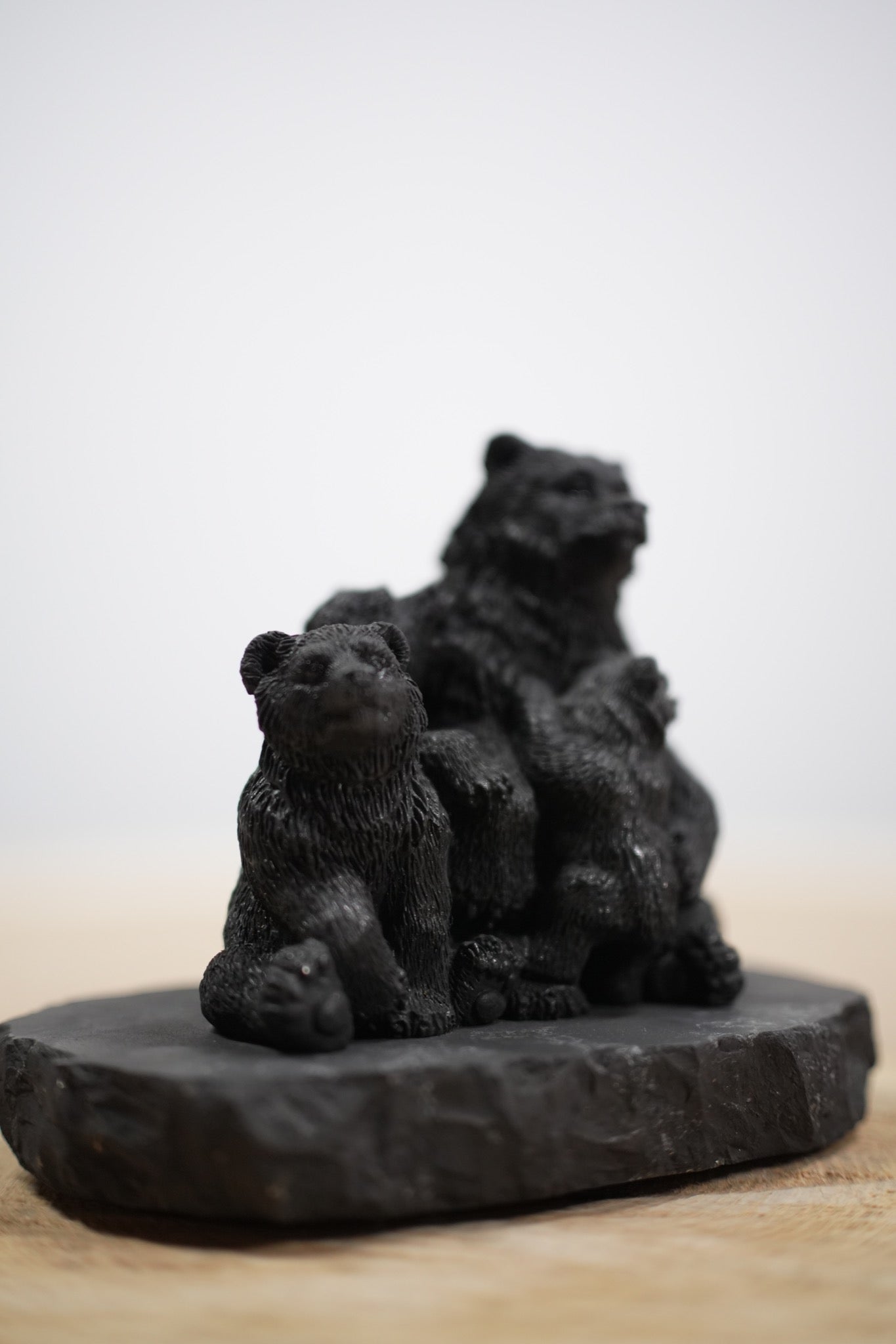 Shungite Bear Family Sculpture