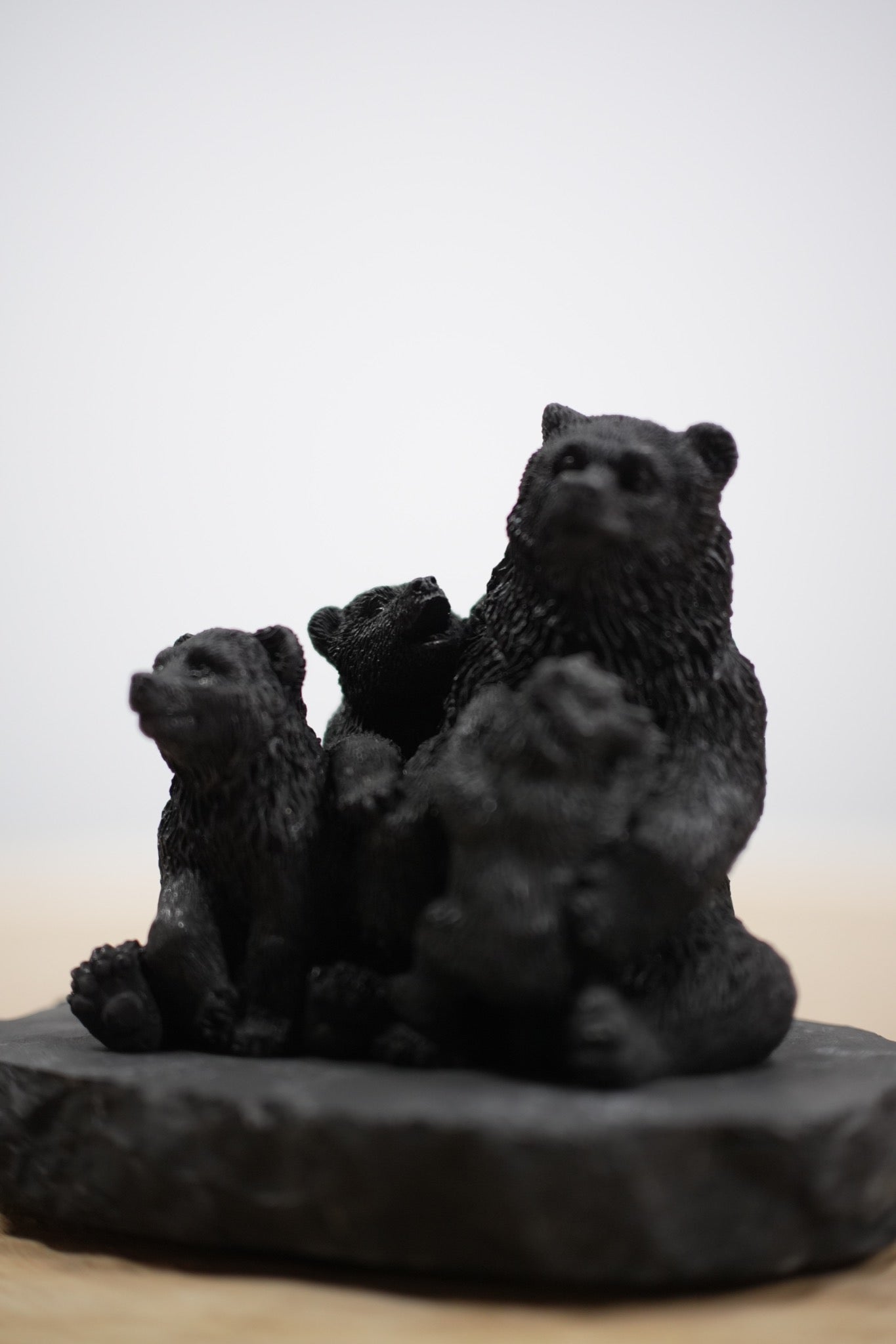 Shungite Bear Family Sculpture